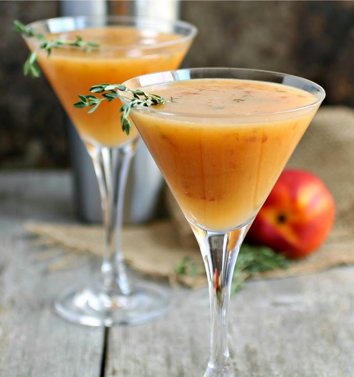 A Cocktail Life Thyme and Nectarine Gimlet