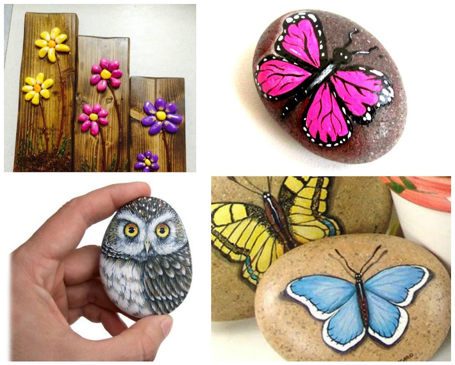 Ideas bonitas para pintar mariposas en piedras | Manualidades