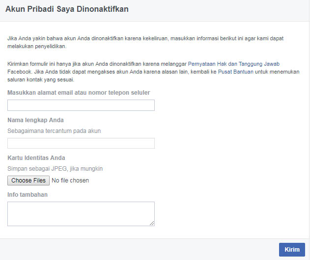 Cara Buat Membuka Akun Facebook Yang Terkunci Sementara