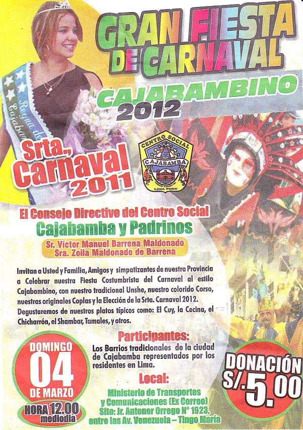 Fiesta de Carnaval 2012 en Lima