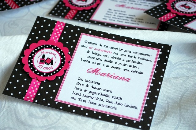 Tudo Para a Sua Festa Ser Show: Convites Para Aniversários de 10 Anos