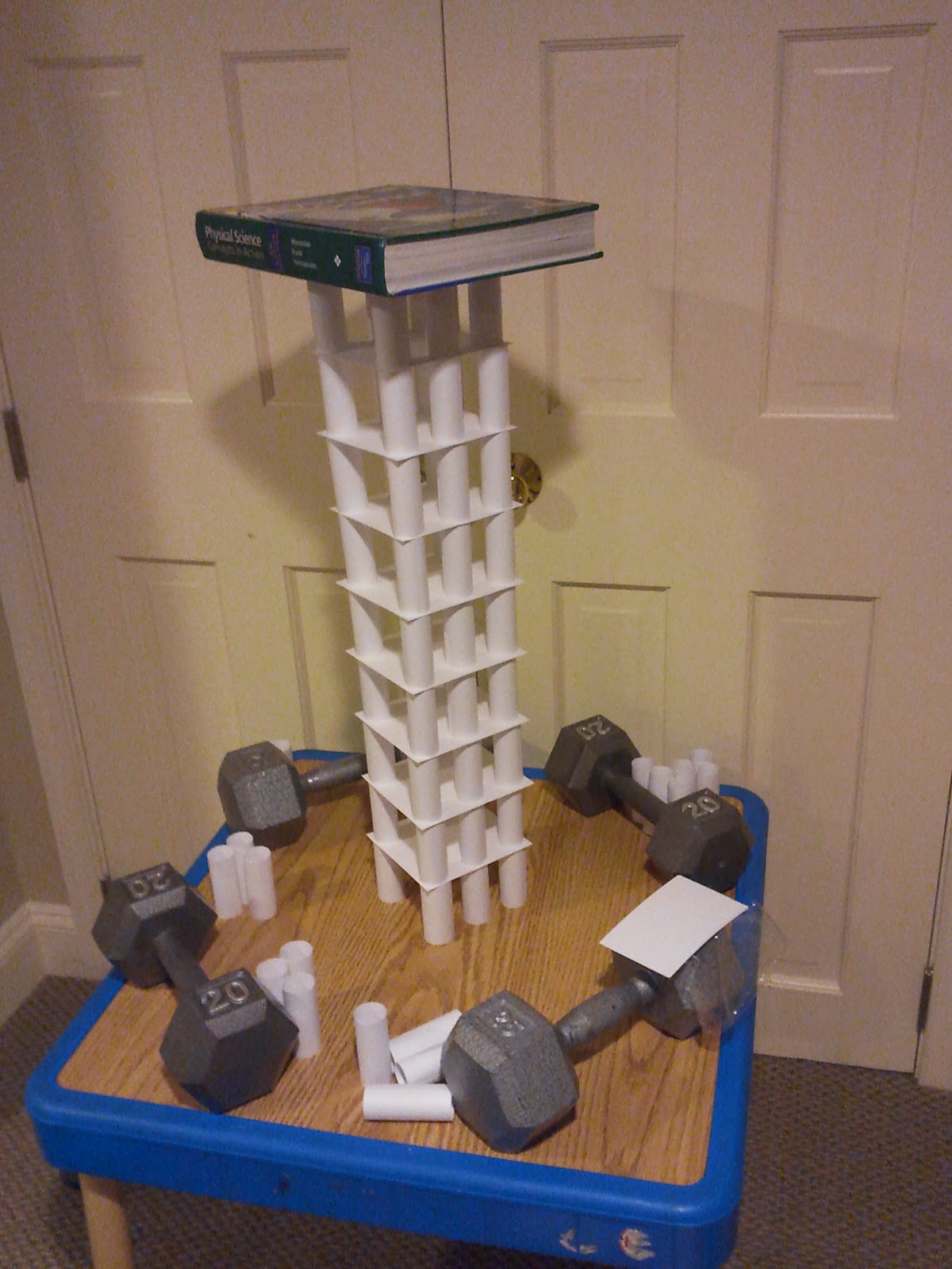 LE Mechanics Completion of Note Card Structure Challenge!