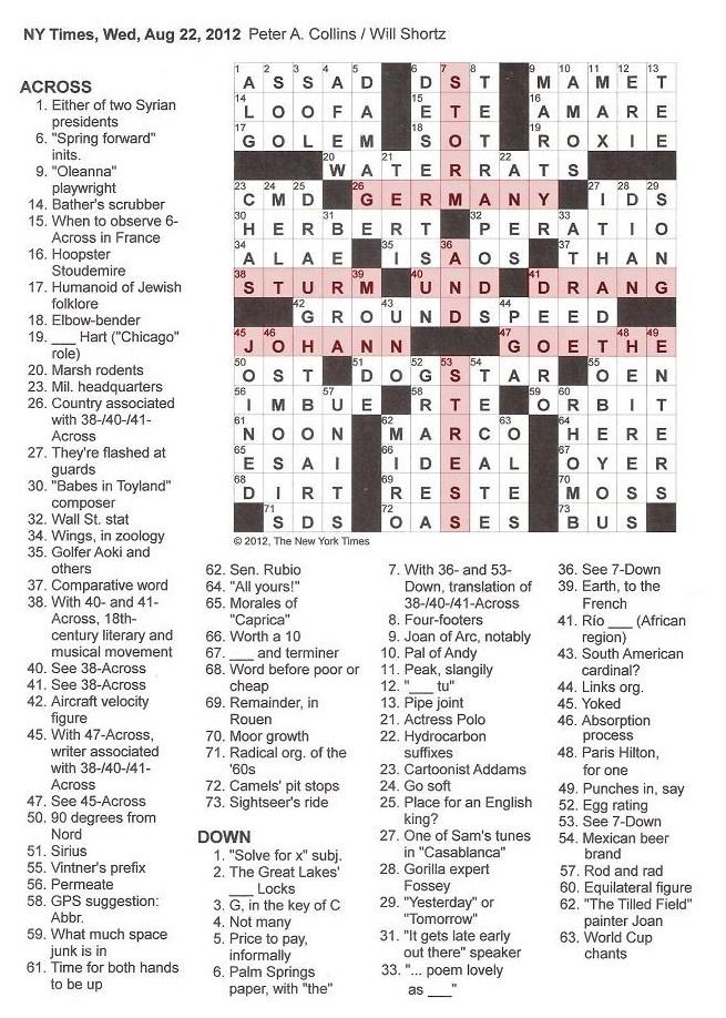 The New York Times Crossword In Gothic, Chandelier Bidding New York Times Crossword