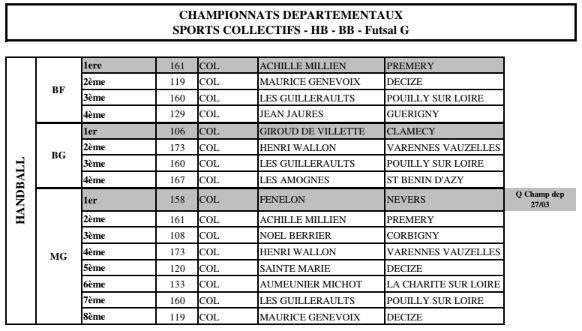 As College Maurice Genevoix Decize J9 Finales Sports Co A Nevers Departementaux Hb Bf Futsal Bg Hb Mg