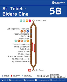 peta rute transjakarta st tebet bidara cina