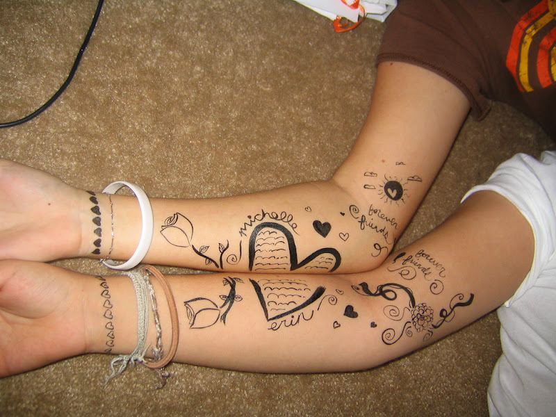Friendship tattoos Design For Girls title=