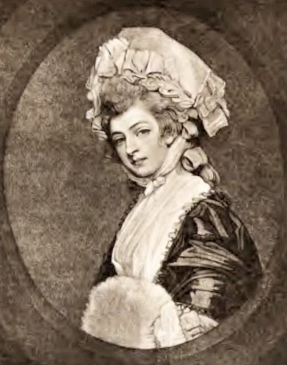 Mary Robinson  from an engraving by Smith after Romney  in Memoirs of Mary Robinson (1895)