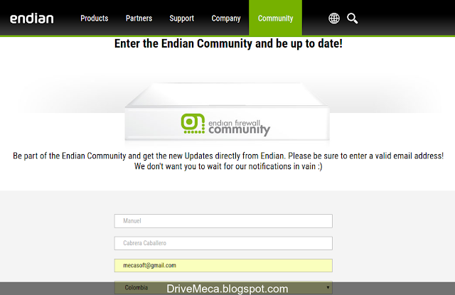 DriveMeca instalando Endian Firewall Community paso a paso