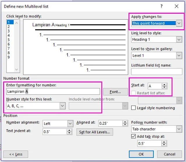 Microsoft Word Membuat Penomoran Bab Sub Bab Dan Lampiran Otomatis