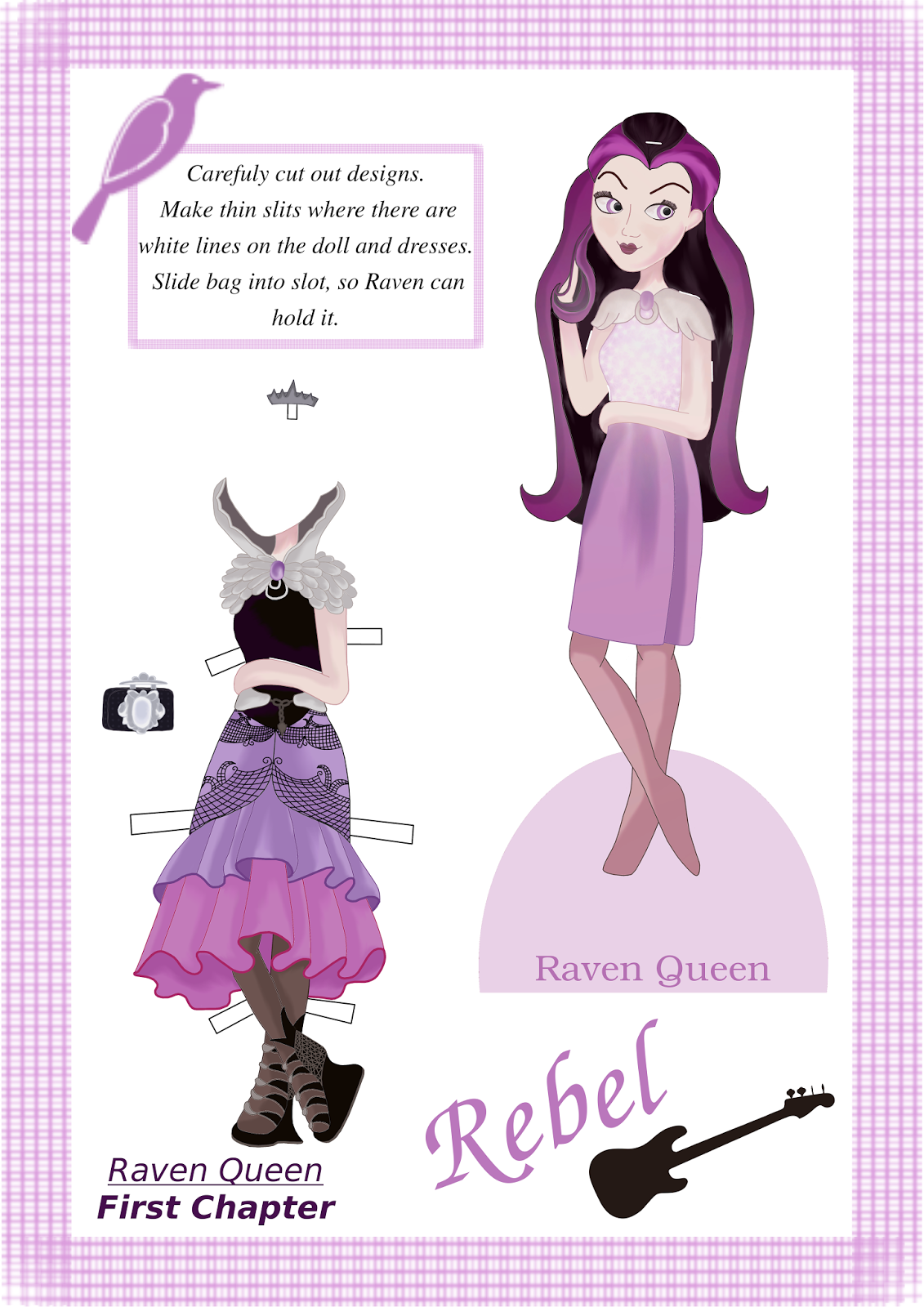 Ever After High Wonder World Free Raven Queen Paper Doll