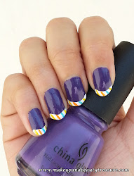 french nail tip colorful tutorial