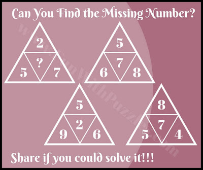 Simple math Triangle Math IQ Riddle Number Puzzle Question