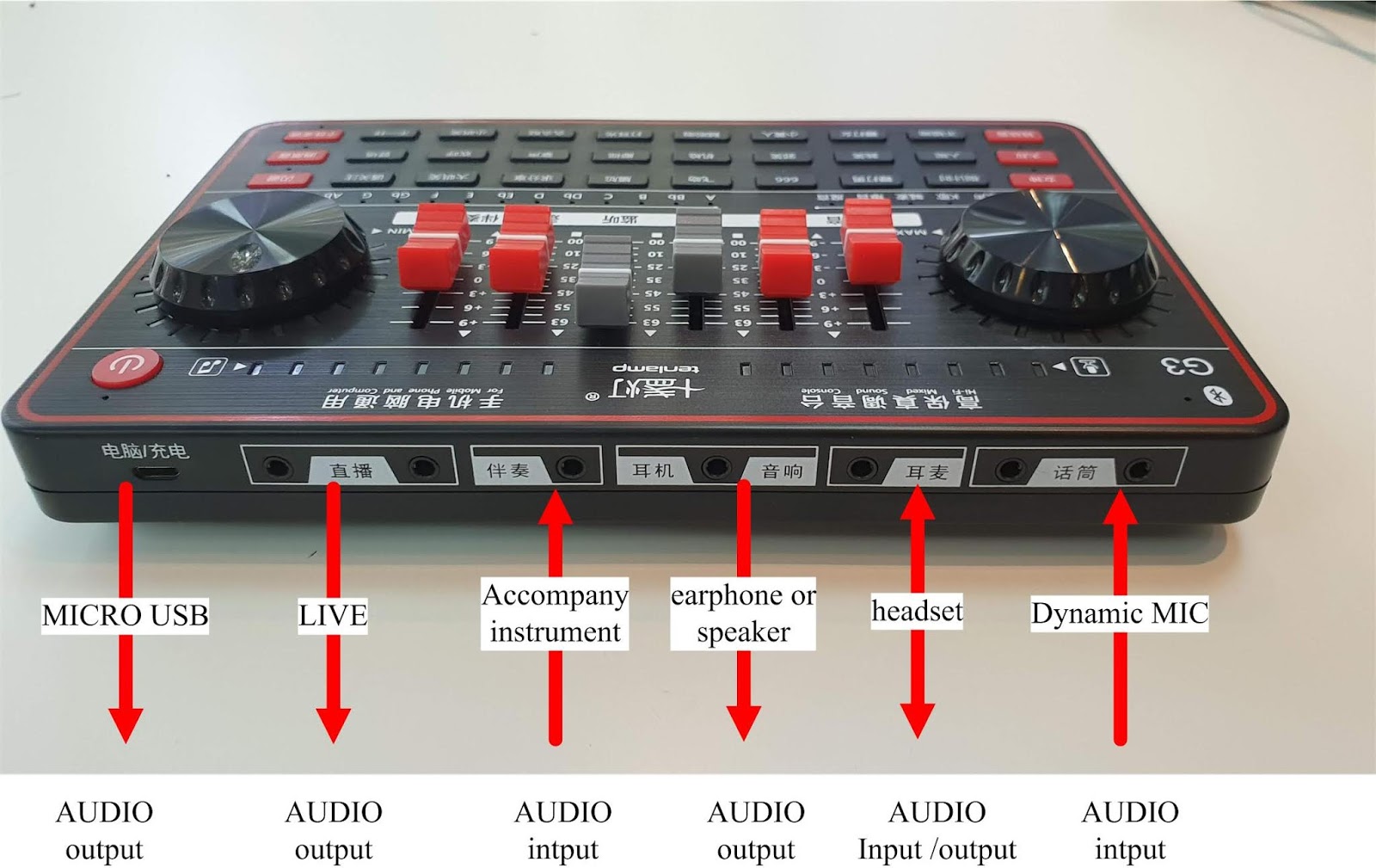 USB audio sound card with PC OBS and iPhone for live st