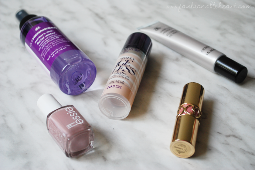 bbloggers, bbloggersca, essie ladylike, ole henriksen nurture me facial water, covergirl simply ageless foundation, arbonne sheer glow highlighter, ysl rouge volupte nude beige, canadian beauty bloggers