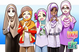 Wallpaper gambar kartun muslimah keren