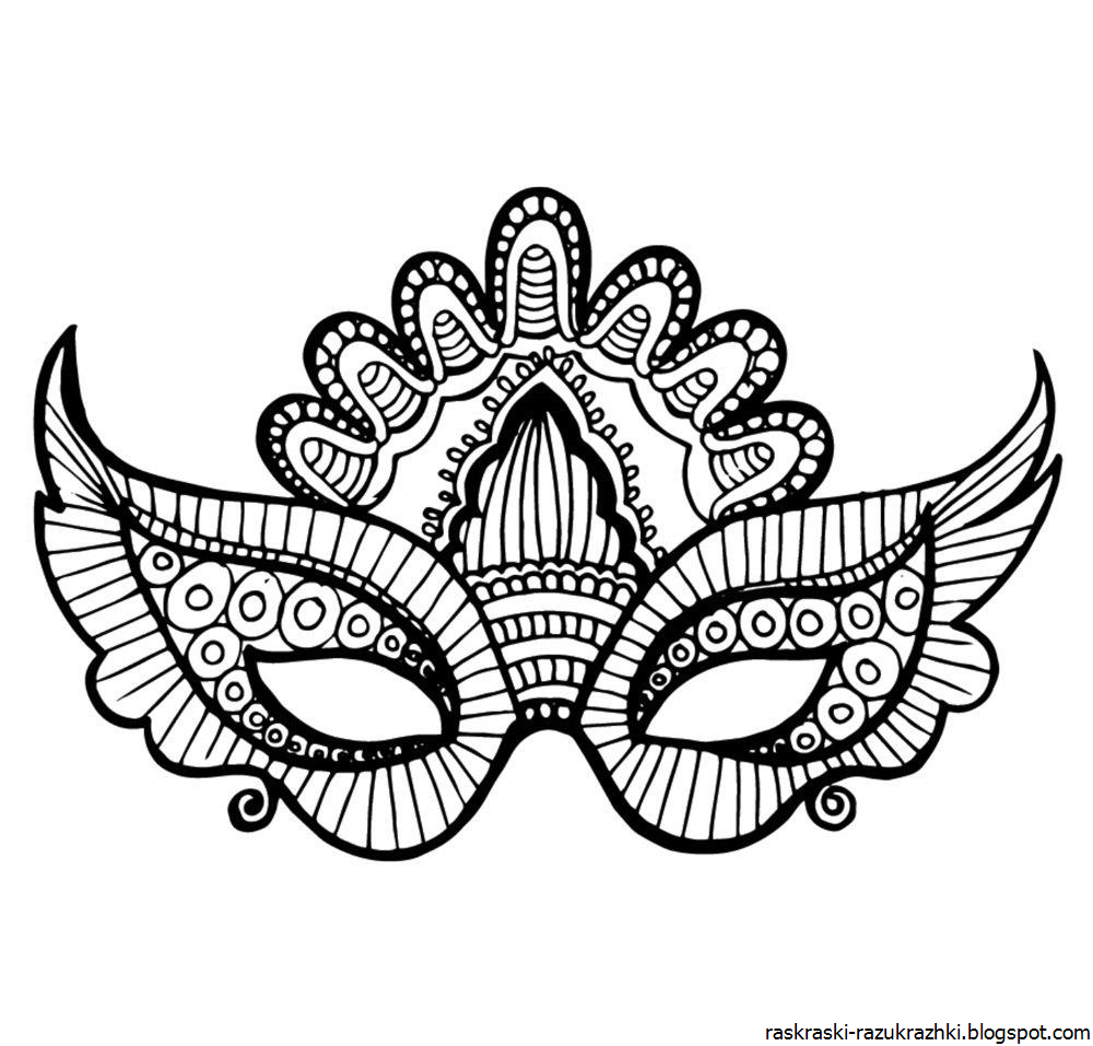 Маска Раскраска Для Детей Распечатать