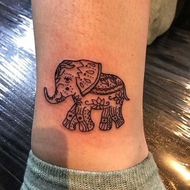Tatuagens femininas de elefante Tatuagens femininas de elefante