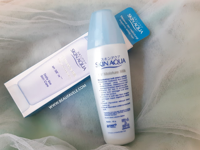 Skin Aqua UV Moisuture Milk mengandung SPF 50+ PA +++