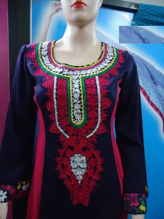 Sindhi Machine Embroidery Kurta in BoskiLinenCotton by Sophia