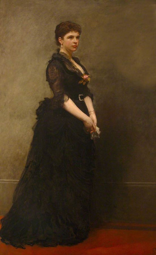 Photograph of painting of Mary Lyman Morgan (b.1844), Mrs Walter Hayes Burns  Picture by James Sant (1820–1916)  Image used courtesy the Carew Pole family and the the National Trust, Antony