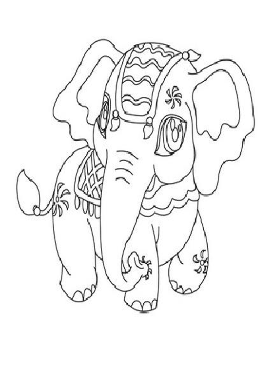 Elephant Coloring Pages | Printable Elephant Colouring Picture  title=