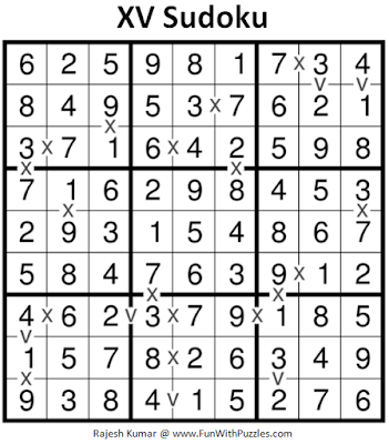 XV Sudoku (Daily Sudoku League #207) Puzzle Solution