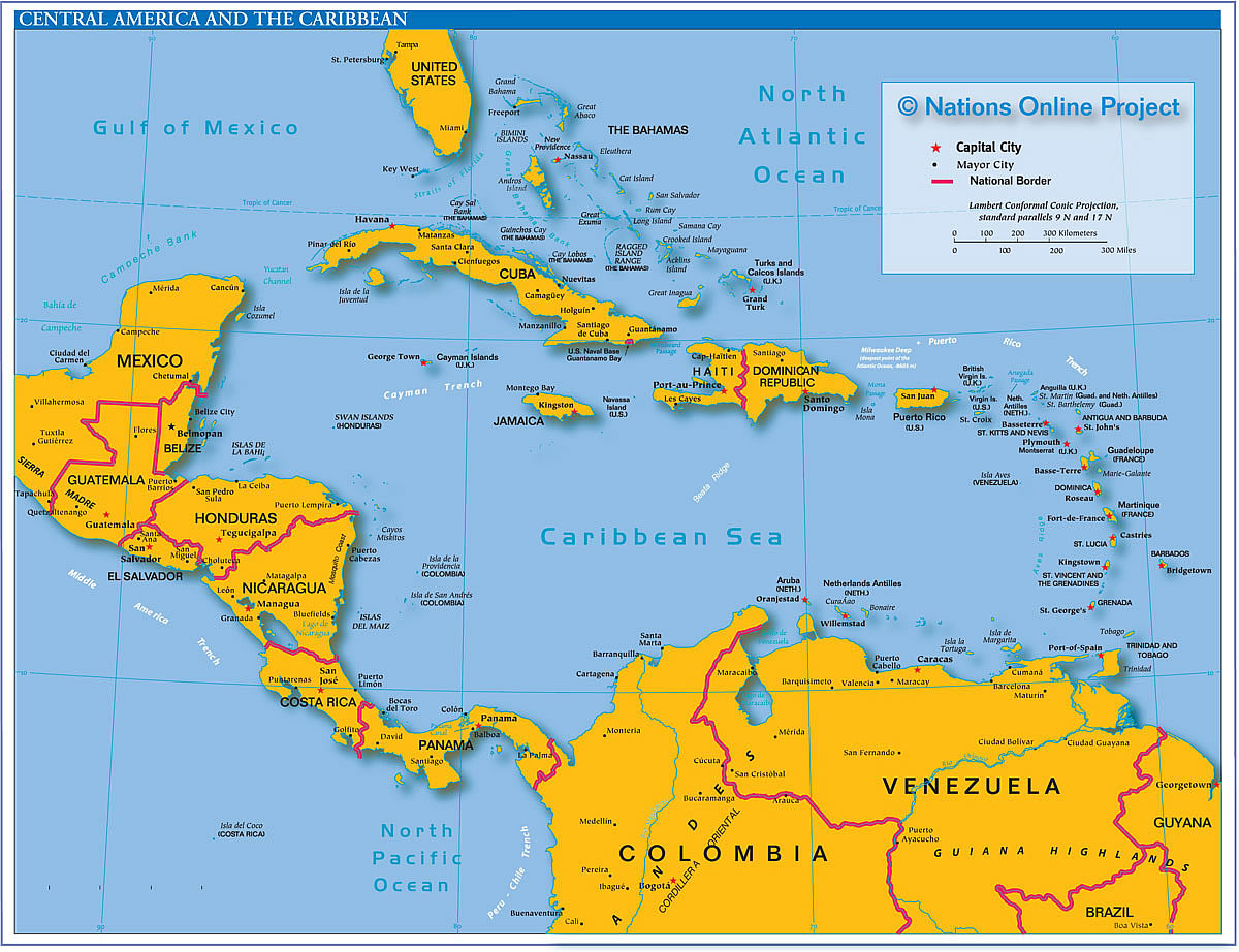 América Central | Mapas Geográficos da América Central