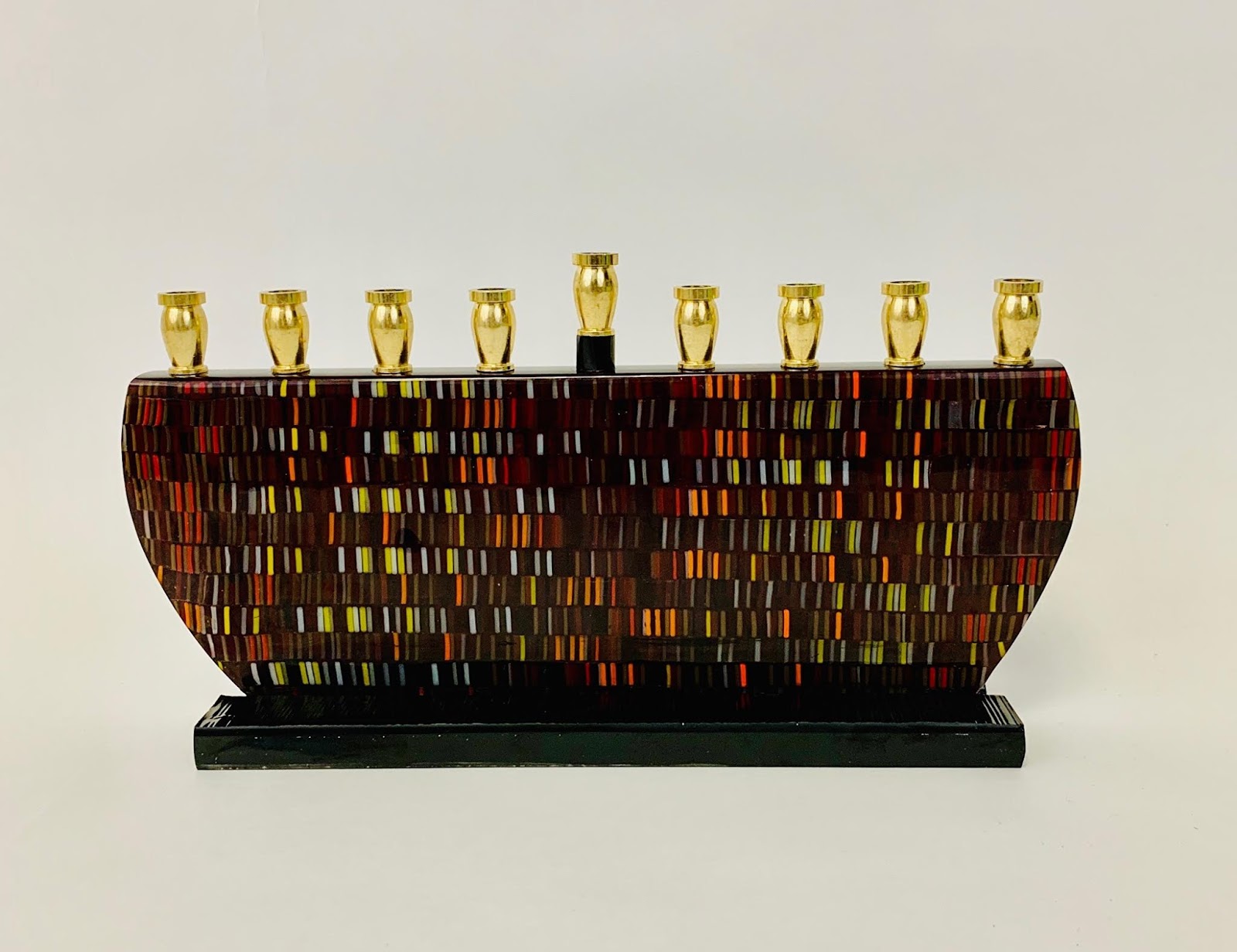 Sculptors International Glass Sculpture, Menorah, Fine Art "A MIDNIGHT