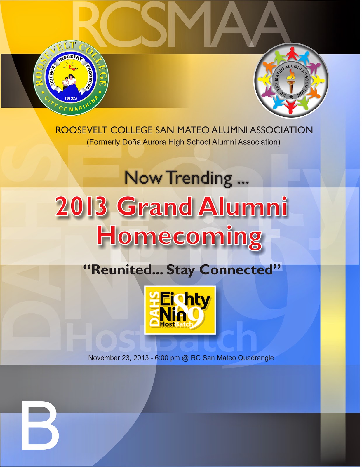 [SOUVENIR PROGRAM] Roosevelt College San Mateo Alumni 2013