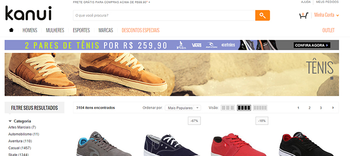 site de comprar tênis