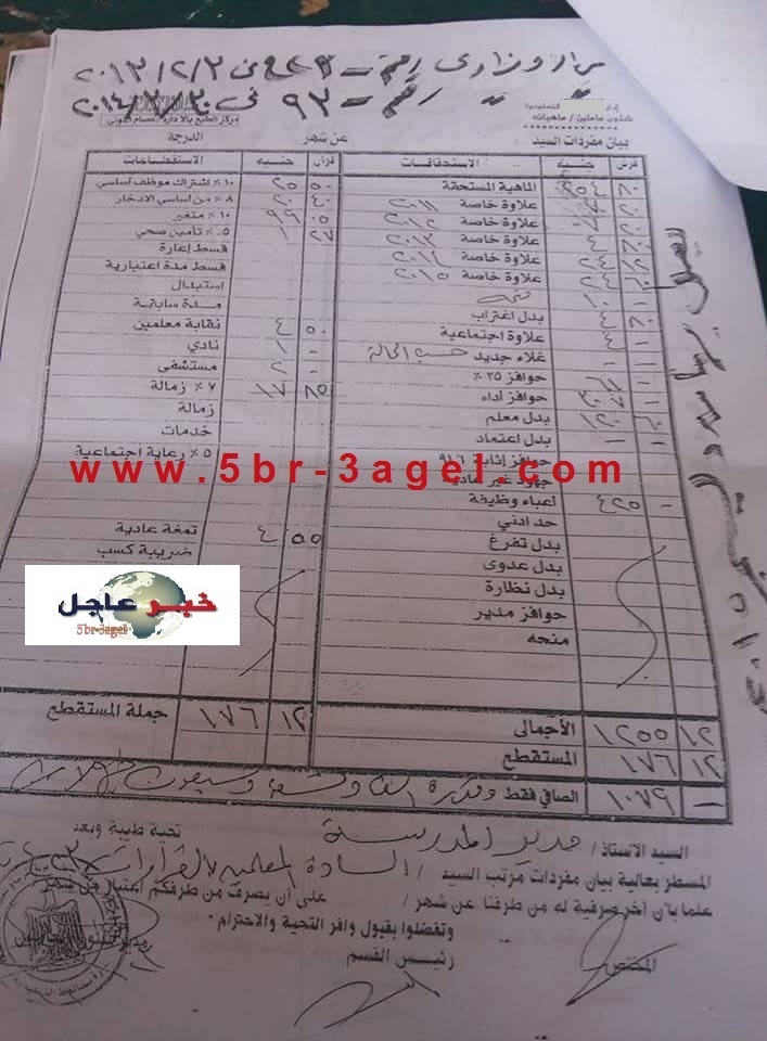 انفـراد " 9 مفردات مرتب لجميع المعلمين " بداية من المعلـم المساعـد لشهر ديسمبـر 2015 انفـراد " 9 مفردات مرتب لجميع المعلمين " بداية من المعلـم المساعـد لشهر ديسمبـر 2015