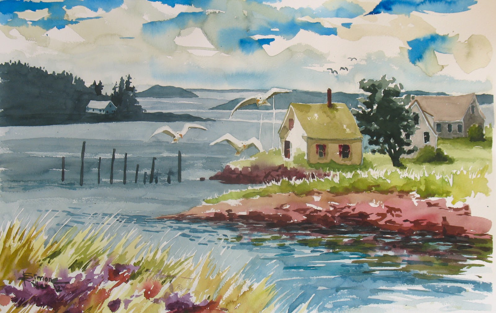 Simone Ritter Art Watercolour Landscape Paintings