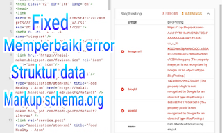 Cara memperbaiki kesalahan data terstruktur pada blog untuk seo lengkap dan fixed
