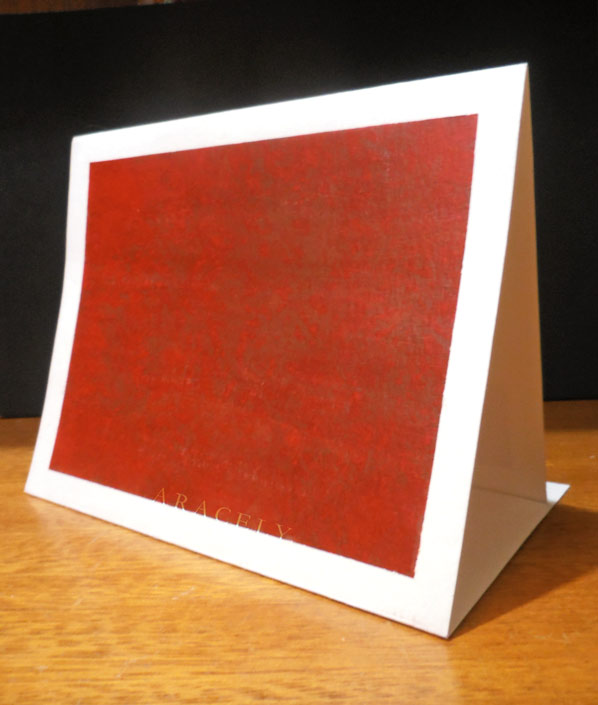 tarjeta rojo beige repujado