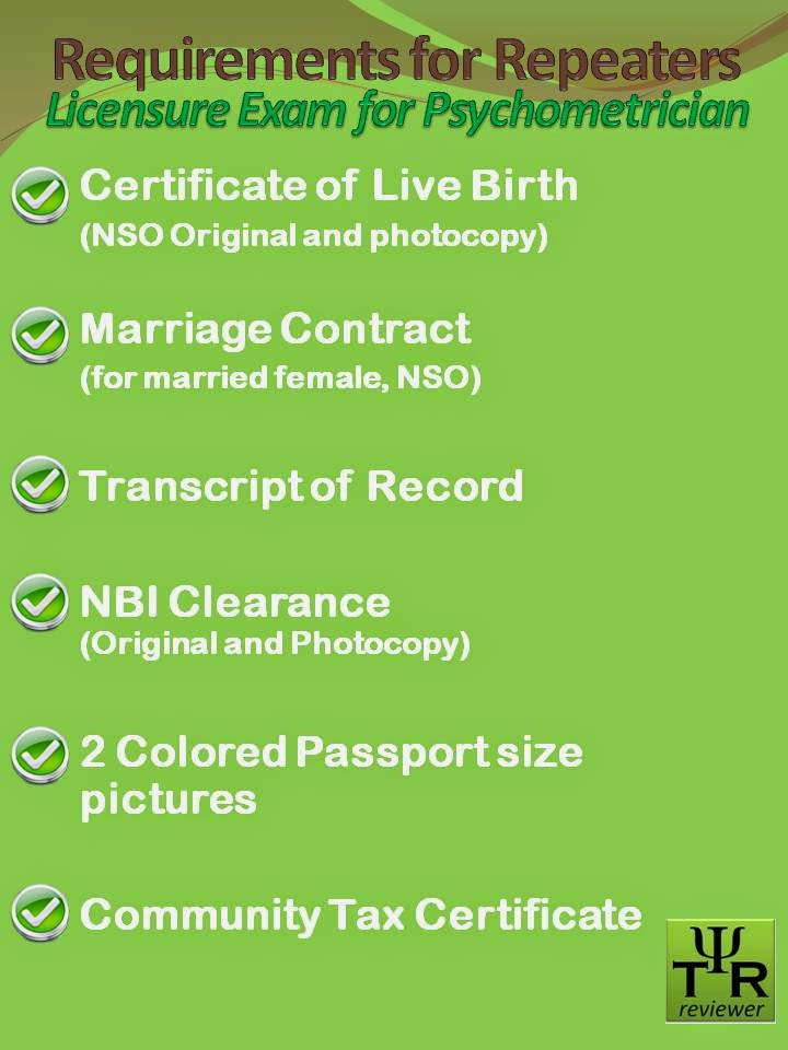 Philippine Psychometricians Licensure Exam Reviewer Requirements for