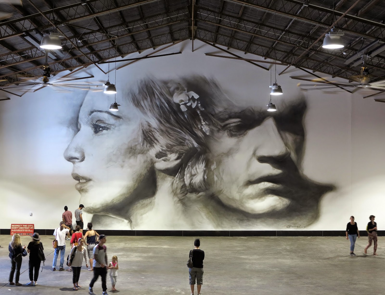 Guido Van Helten is currently in Australia where he was invited by WonderWalls to work on a new indoor piece in Port Adelaide.