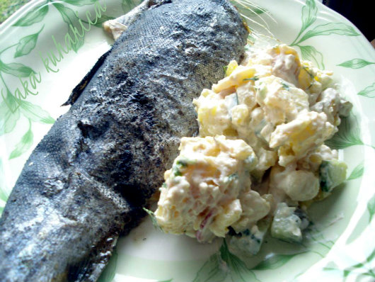 Trout with creamy potato salad by Laka kuharica: simple and delicious meal.