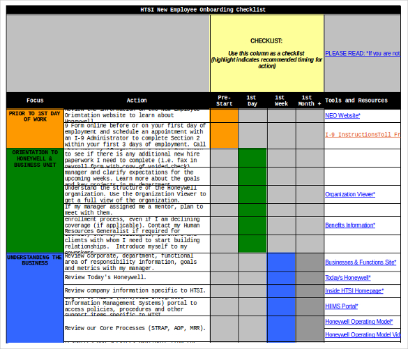 new employee onboarding checklist template