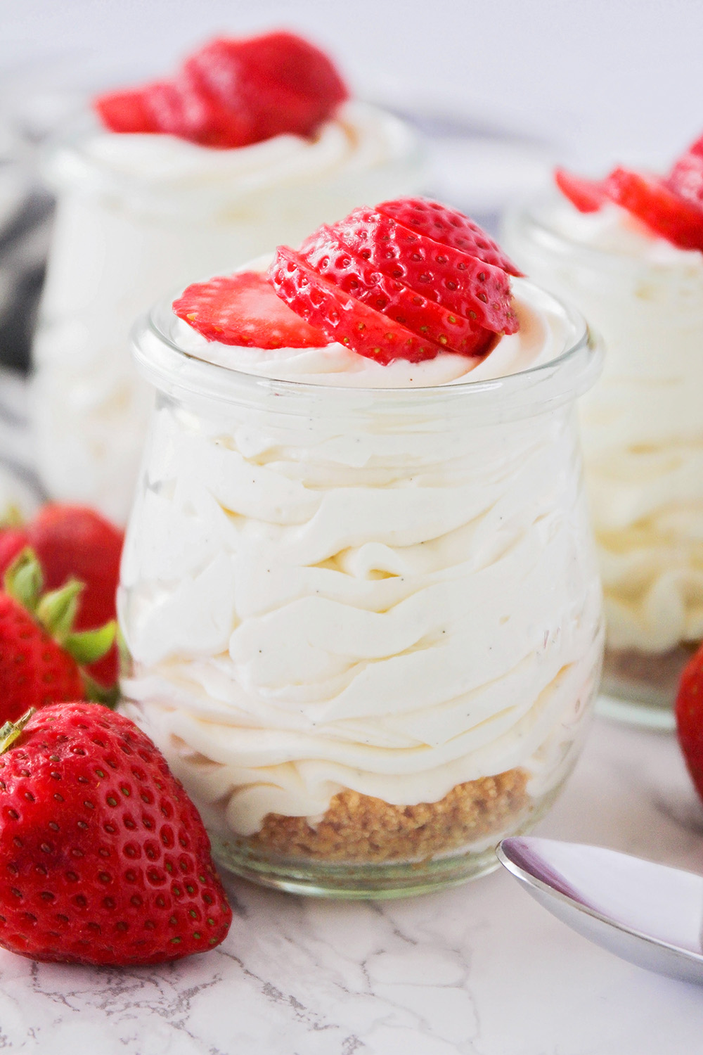 This homemade vanilla cheesecake mousse is so luscious and silky smooth. All the taste of cheesecake, without any of the work!