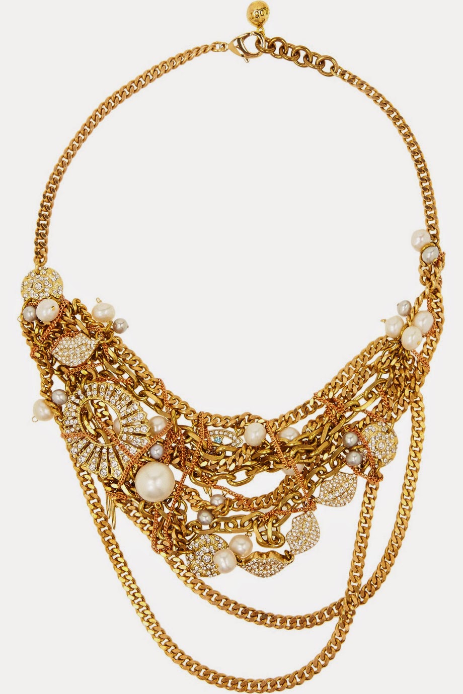 Bord La Mer gold-plated, crystal and freshwater pearl necklace ...