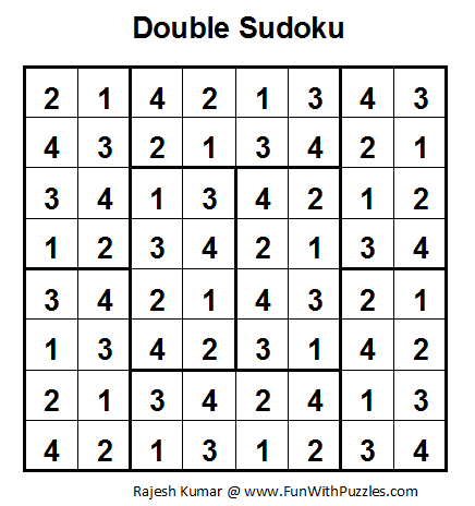 Double Sudoku (Fun With Sudoku #7) Solution