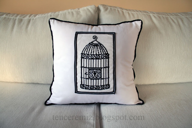 cross stitched pillow