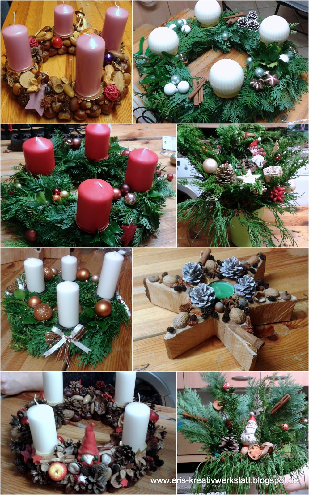 Eri S Kreativwerkstatt Weihnachtskranze Und Weihnachtsgestecke Bilder Vom Workshop Letzte Woche