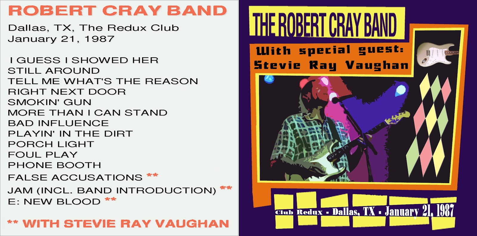 T U B E Robert Cray 1987 01 21 Dallas Tx Fm Flac
