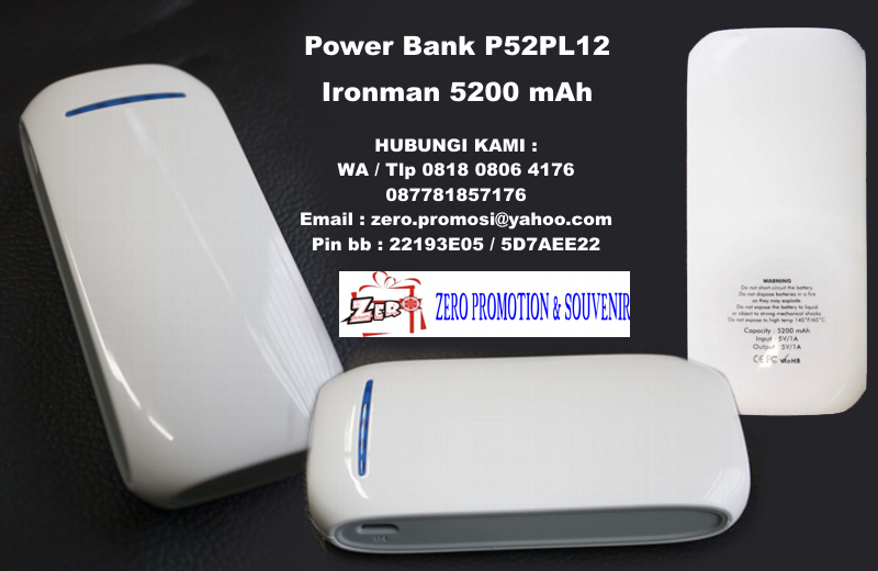 Souvenir Power Bank P52PL12 - Ironman 5200 mAh | zeropromosi | souvenir