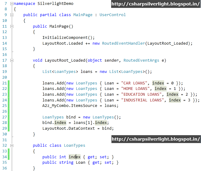 C sharp Silverlight Programming Binding Combo Box in Silverlight