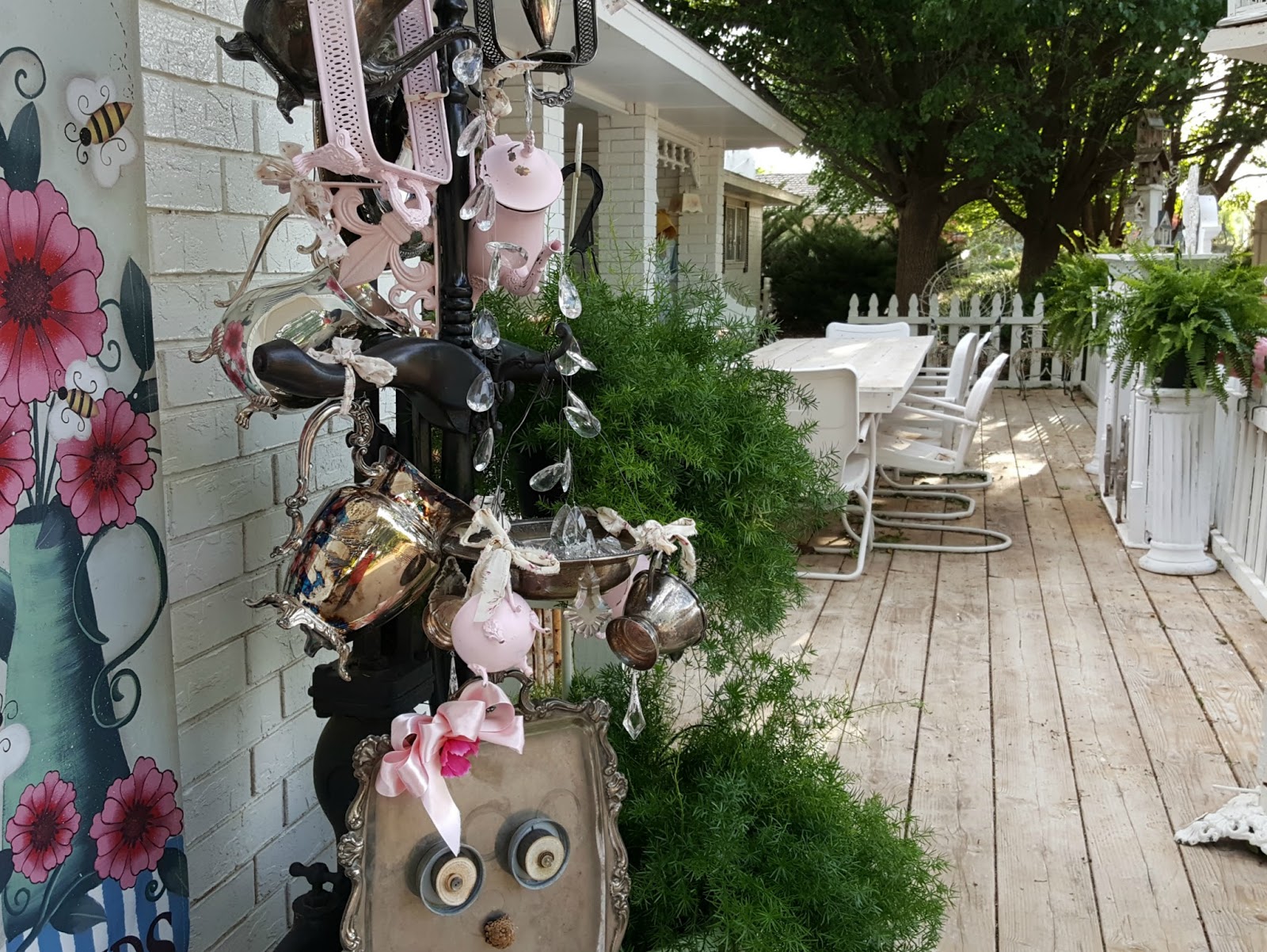 Penny's Vintage Home DIY Yard Art from Vintage Silver Pieces