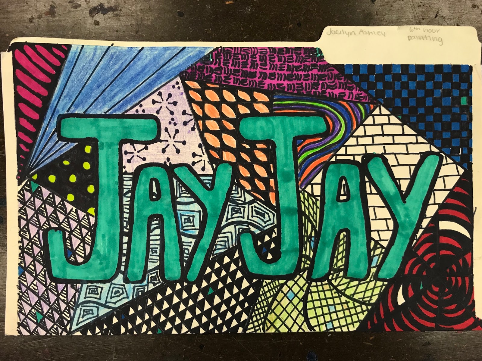 Mini portfolio name design assignment student work