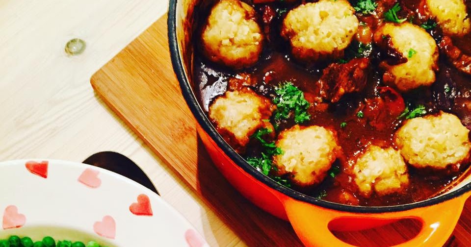 Jo's Blue AGA Beef Casserole & Dumplings