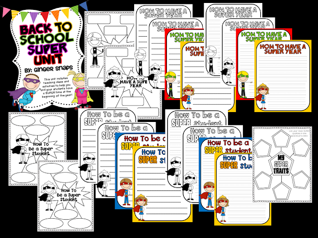 Ginger Snaps: SUPER Back to School Unit and Activities